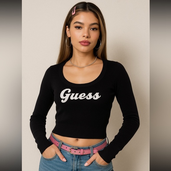 Guess Y2K vibes sweater top size small - Picture 2 of 5